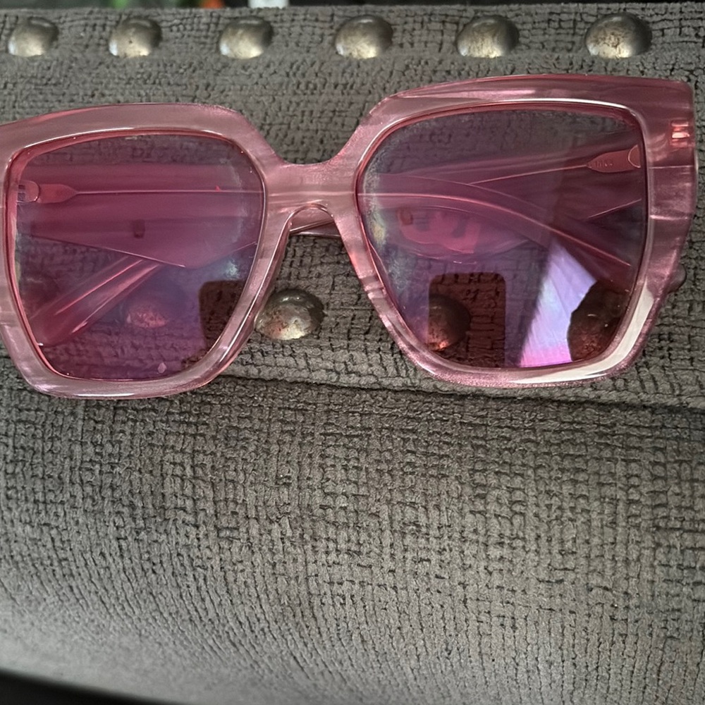 Dolce & Gabbana Pink Oversized Square Glasses